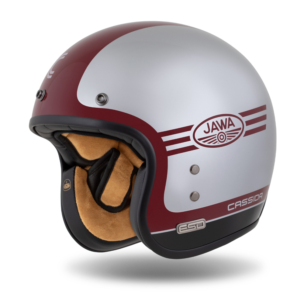 Helmet (2XL) ESO JAWA PANEL, CASSIDA (RED/SILVER/BLACK)