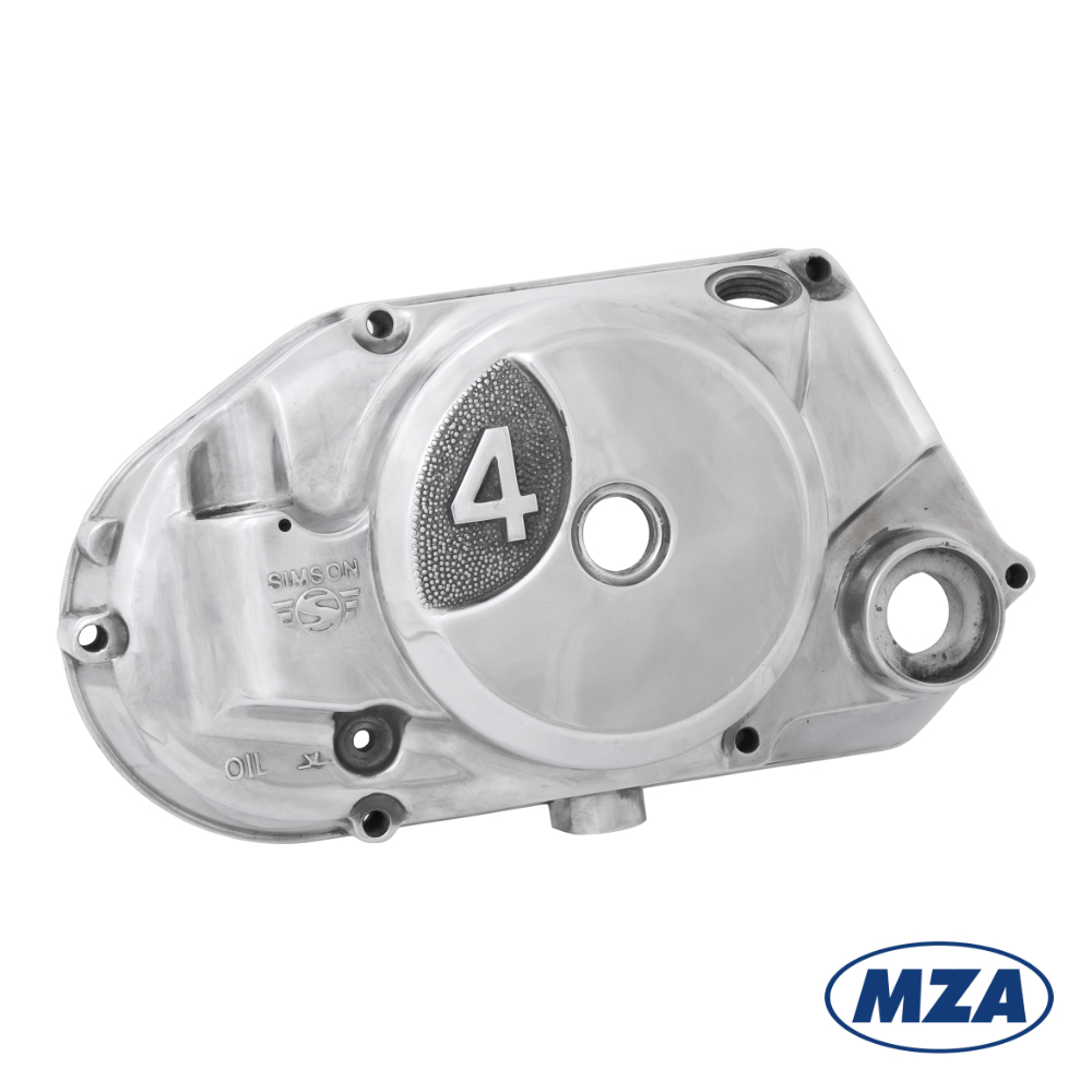 Cover of clutch (DZM Drive, 4-Speed), POLISHED (MZA) - Simson S51,S53,S70,SR50