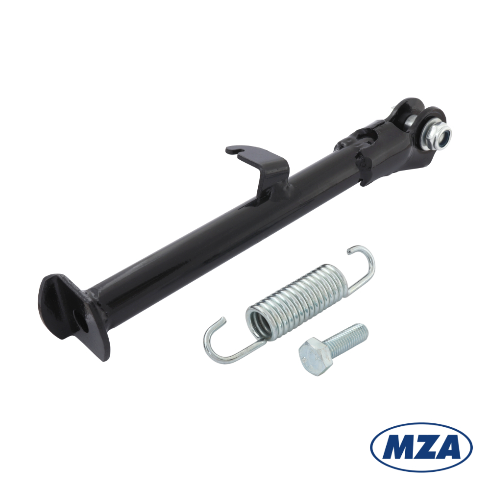 Side stand 16" (1 spring), to footrest support (MZA), BLACK - Simson S50, S51, S53, S70, S83