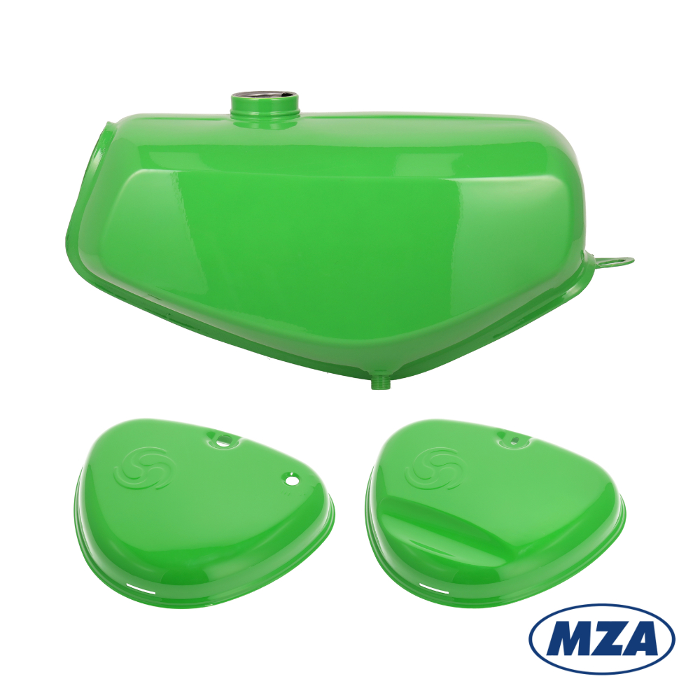 Fuel tank with lids (set), LIGHT GREEN (MZA) - Simson S51, S70 Enduro