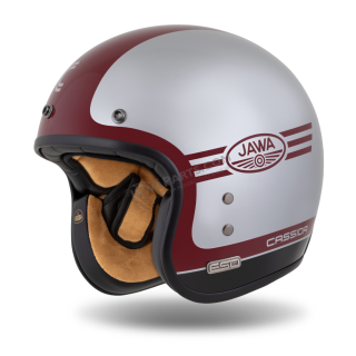 Helmet (M) ESO JAWA PANEL, CASSIDA (RED/SILVER/BLACK)